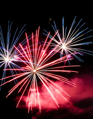 Firework lights in the dark sky