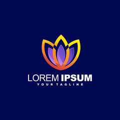 awesome gradient flower logo design