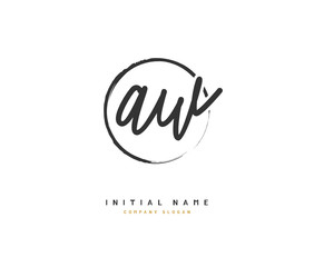 A W AW Beauty vector initial logo, handwriting logo of initial signature, wedding, fashion, jewerly, boutique, floral and botanical with creative template for any company or business.