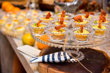 mini leek gateau and crispy parma