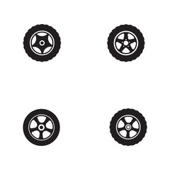 set of car wheel vector icon design