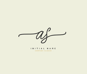 A S AS Beauty vector initial logo, handwriting logo of initial signature, wedding, fashion, jewerly, boutique, floral and botanical with creative template for any company or business.