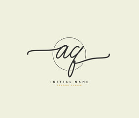 A Q AQ Beauty vector initial logo, handwriting logo of initial signature, wedding, fashion, jewerly, boutique, floral and botanical with creative template for any company or business.
