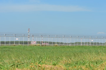 Airplane at takeoff,Airplane on the runway, wating for take off