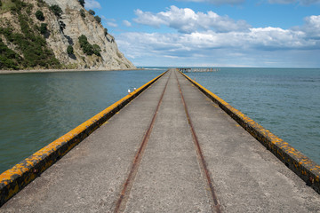 Vanishing point perspective on the Historic Tokomaru bay wharf