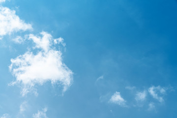 Fototapeta na wymiar White cloud and blue sky background with copy space