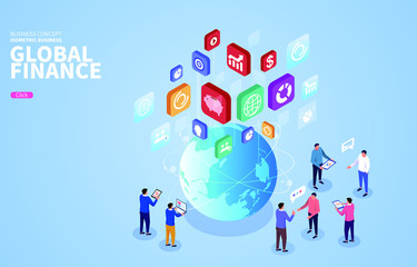 Isometric global business connection development and information transmission