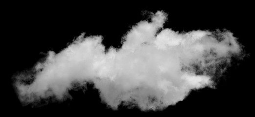White cloud isolated on black background,Textured smoke,brush effect