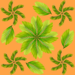 tropical exotic plant leaf,seamless background for textile and fabric design