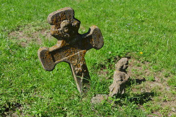 Burial with an ancient cross