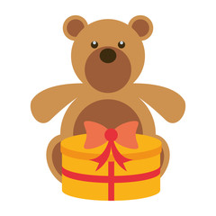 Fototapeta premium merry christmas gift with bear teddy