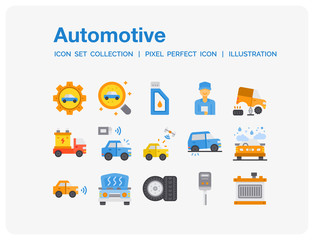 Fototapeta na wymiar Automotive Icons Set. UI Pixel Perfect Well-crafted Vector Thin Line Icons. The illustrations are a vector.