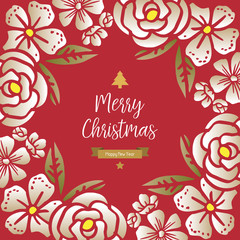 Fototapeta na wymiar Seamless pattern of floral frame, for ornate of greeting card merry christmas and happy new year. Vector