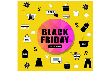 Black Friday Sale concept vector, shopping icon