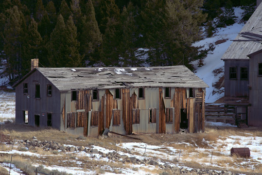 Remnant building in the ghost town of 19th century Comet, Montana.