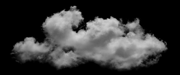 White cloud isolated on black background,Textured smoke,brush effect