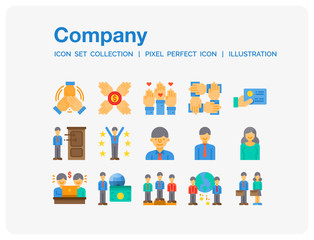 Company  Icons Set. UI Pixel Perfect Well-crafted Vector Thin Line Icons. The illustrations are a vector.