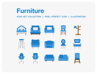 Furniture  Icons Set. UI Pixel Perfect Well-crafted Vector Thin Line Icons. The illustrations are a vector.
