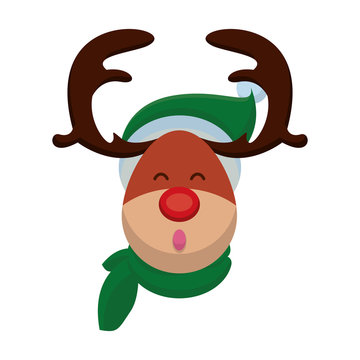 happy merry christmas reindeer character