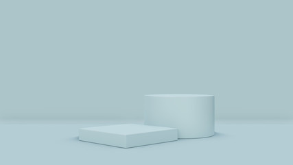 Minimal scene with podium. 3D illustration