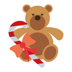 merry christmas sweet cane and bear teddy