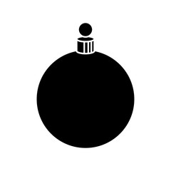 silhouette of ball christmas decoration isolated icon vector illustration design