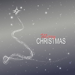 Christmas light design with abstract christmas tree and glitter