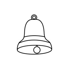 bell christmas traditional line style vector illustration design