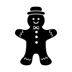 silhouette of ginger cookie christmas isolated icon vector illustration design