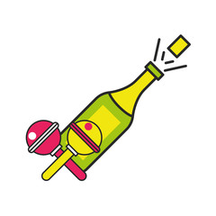 champagne bottle drink isolated icon