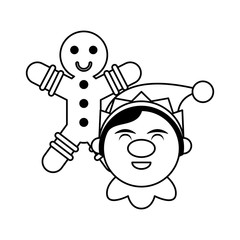 cute santa helper christmas character