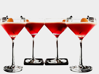 cocktails collection isolated on background.