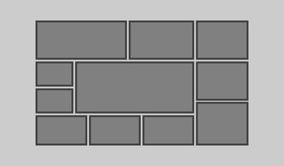 Vector empty collage board eleven images, photos