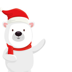 cute bear character merry christmas vector illustration design