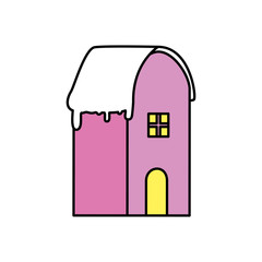 house with snow isolated icon vector illustration design