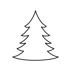 pine tree christmas line style icon vector illustration design