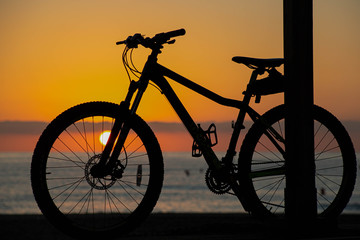 The Bike down on The Beach at Sun Rise