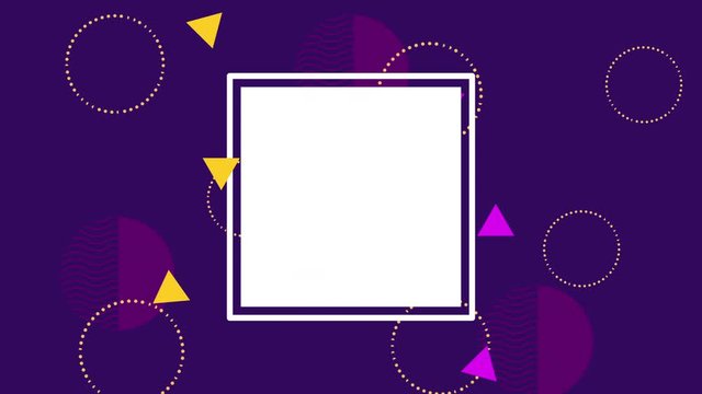colors lines and geometric figures animation with square frame