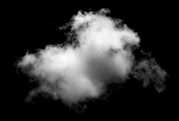 White cloud isolated on black background,Textured smoke,brush effect