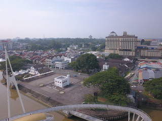 Kuching, Sarawak / Malaysia - November 8 2019: The buildings, landmarks and scenery of Kuching city, capital of Sarawak, Borneo island. Showing the famous landmarks in the Kuching city 