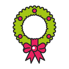 merry christmas wreath crown icon