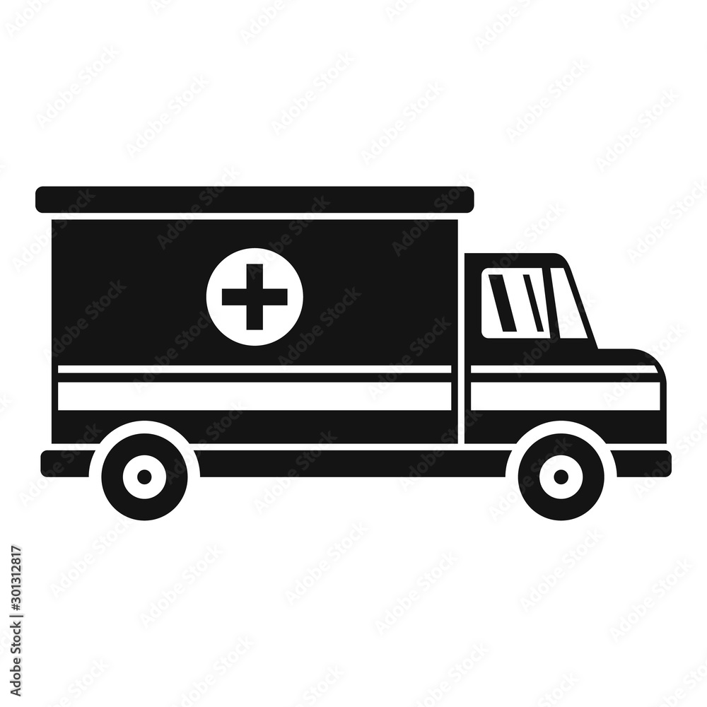 Wall mural Ambulance van icon. Simple illustration of ambulance van vector icon for web design isolated on white background