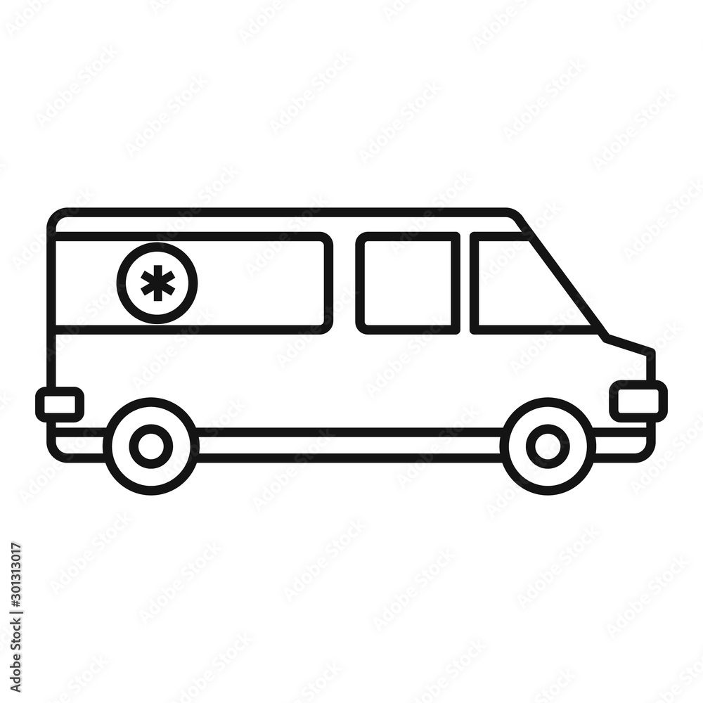 Poster assistant ambulance icon. outline assistant ambulance vector icon for web design isolated on white b