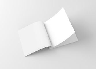 Square Brochure Magazine White Blank Mockup