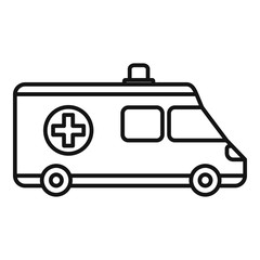 Ambulance icon. Outline ambulance vector icon for web design isolated on white background