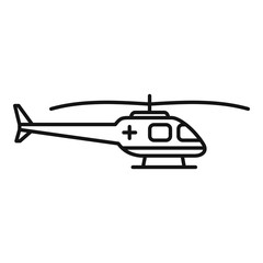 Rescue helicopter icon. Outline rescue helicopter vector icon for web design isolated on white background
