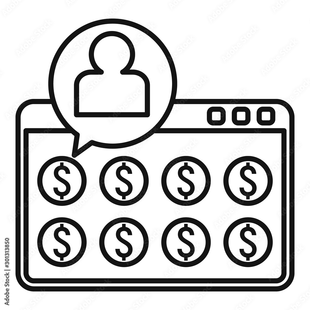 Poster web page crowdfunding icon. outline web page crowdfunding vector icon for web design isolated on whi