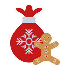 merry christmas santa claus bag with snowflake