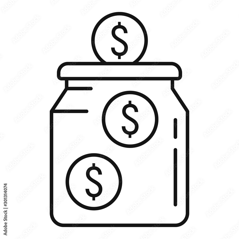 Canvas Prints money crowdfunding jar icon. outline money crowdfunding jar vector icon for web design isolated on w