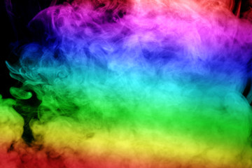 Obraz na płótnie Canvas Abstract smoke isolated on black background,Rainbow powder